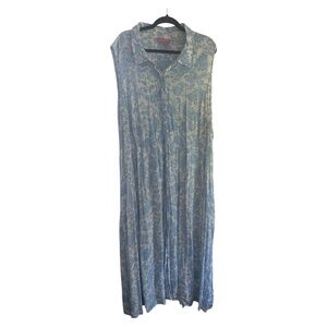 Plus size women button down floral print rayon dress size 30W